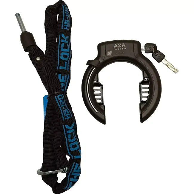 AXA Duo fietsslot set - frameslot en insteekketting - 120 cm - optimale beveiliging