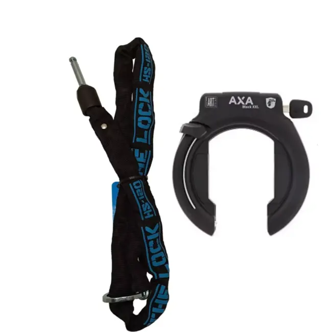 AXA Fietsslot Combinatie - Frame- en Insteekketting - 120 cm - Zilver Beveiliging