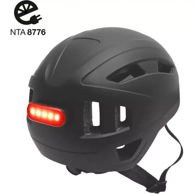 Falkx Helm met LED-licht - mat zwart - maat L - NTA 8776 goedgekeurd