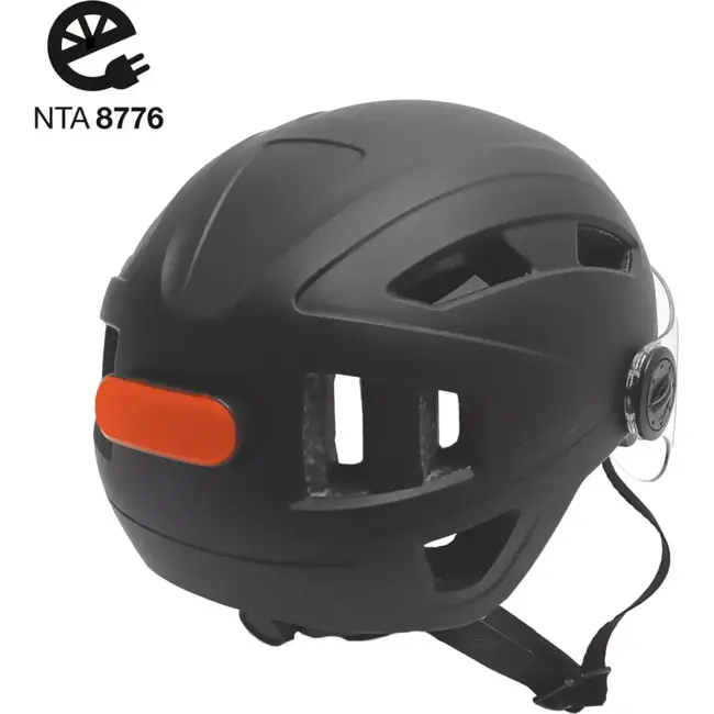 Falkx Helm met vizier - NTA 8776 goedgekeurd - USB LED achterlicht - Maat S - Mat zwart