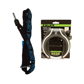 Falkx Ringslot met ART** Certificering en Insteekketting 120 cm - Zwart/Grijs - Optimale Fietsbescherming