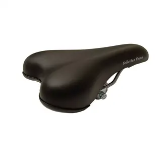 San Remo Zwart ATB/MTB zadel - Comfortabel ontwerp - HR foam - Vinyl bekleding - 250x155 mm