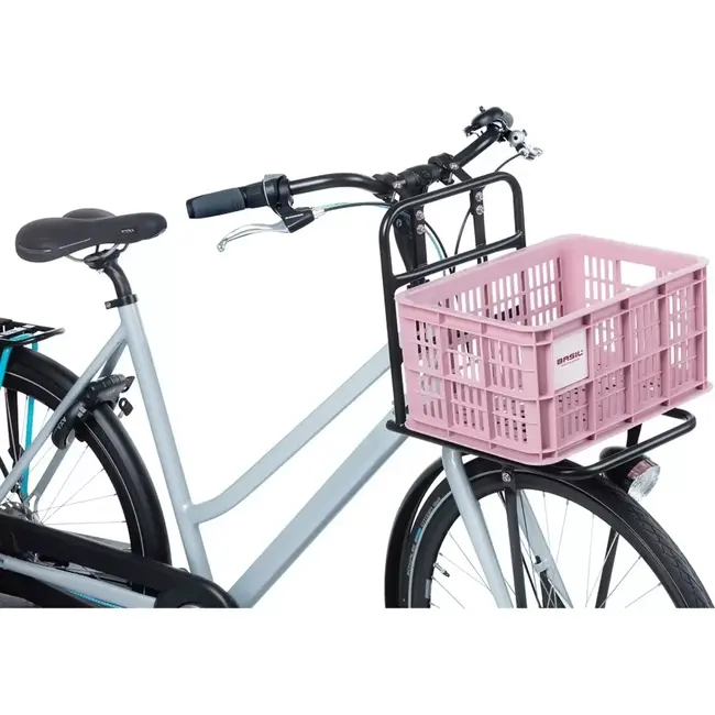 Basil Kleine roze fietskrat - 17,5L - duurzaam en veelzijdig ontwerp