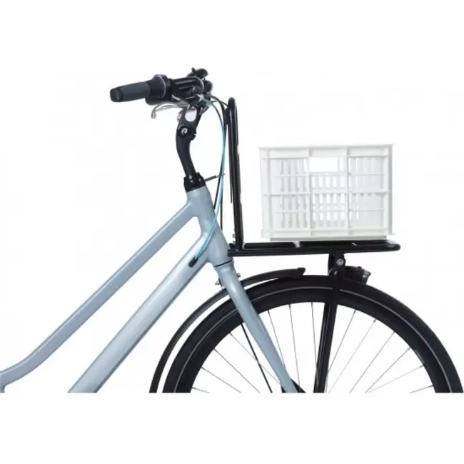 Basil Fietskrat S - Gerecycled Kunststof - Multifunctionele Bodem - 17,5L - Wit