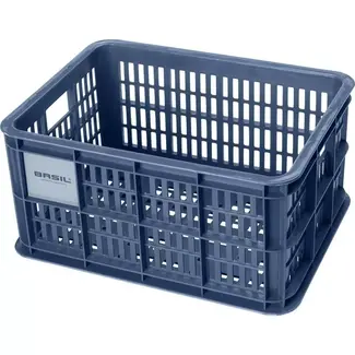 Basil Fietskrat S - Duurzaam Kunststof - 17,5L - Blauw - Compact en Stijlvol