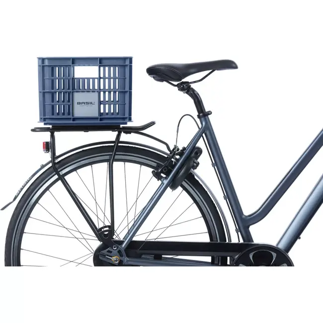 Basil Fietskrat S - Duurzaam Kunststof - 17,5L - Blauw - Compact en Stijlvol