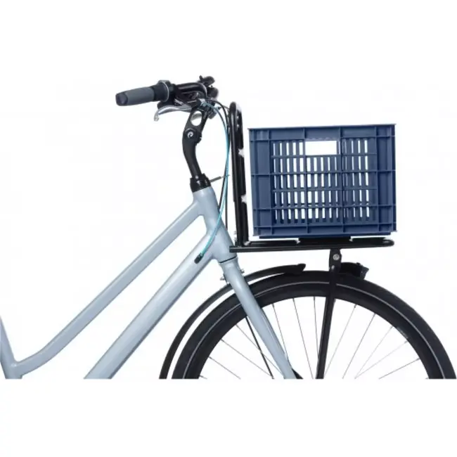 Basil Fietskrat medium - gerecycled kunststof - 29,5L - blauw - compatibel met MIK en Racktime