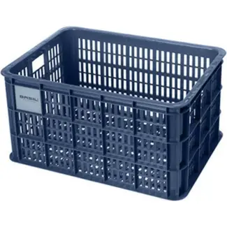 Basil Fietskrat L - Gerecycled Kunststof - 40L - Blauw - Voor Diverse Fietsdragers