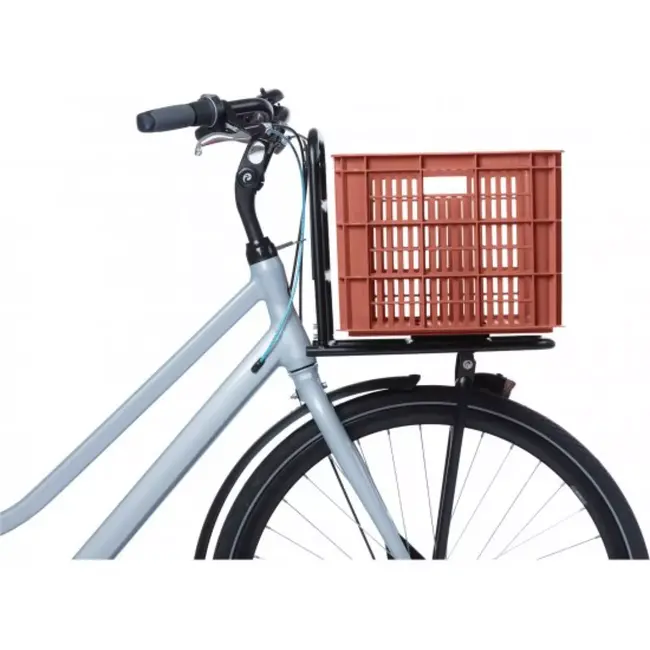 Basil Fietskrat L - 40L - Gerecycled Kunststof - Terra Rood - 49x39x26 cm