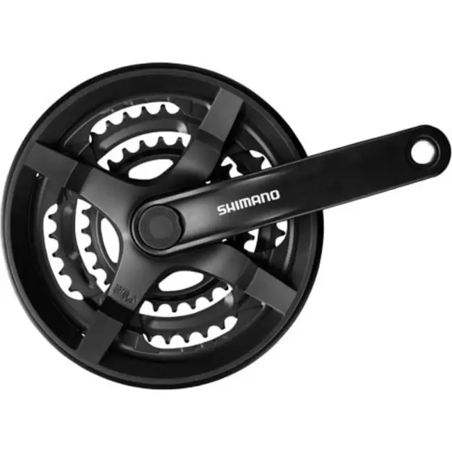 Shimano Crankstel 6/7/8-speed - 42/32/24T - 170mm - Kettingscherm compatibel - Zwart