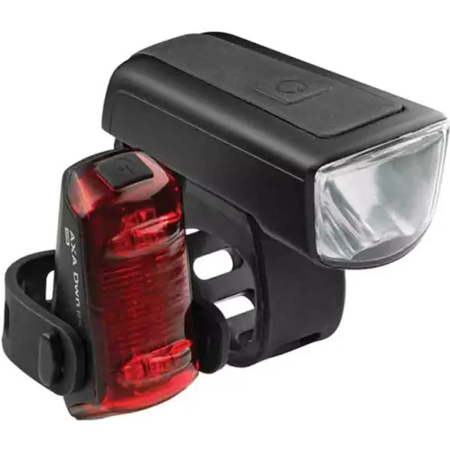 AXA Verlichtingsset fiets - 50 lux LED - USB oplaadbaar - Remlichtfunctie - Eenvoudige bevestiging
