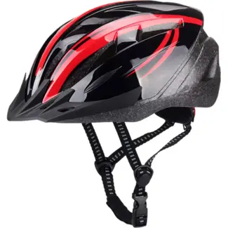 Falkx Unisex fietshelm - rood/zwart - maat L - antibacteriële voering - NEN-EN 1078 compliant