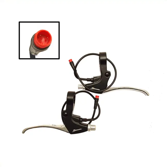 Saccon Remhendel set voor E-bike - met remonderbrekingsschakelaar - zwart/zilver