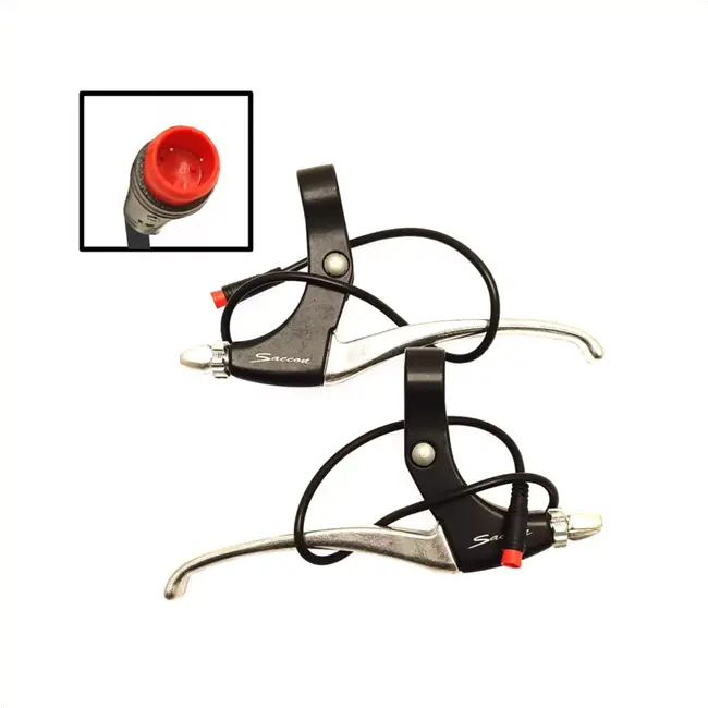 Saccon E-bike remhendel set - magnetische onderbreking - zwart/zilver