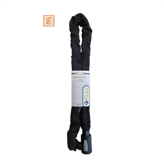 Falkx Kettingslot met ART-2 Certificering - 8mm Dikke Schakels - 120 cm Lengte - Inclusief Beschermhoes en Sleutels