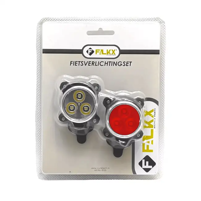 Falkx Siliconen LED fietsverlichting - 3 standen - Waterbestendig - Zwart