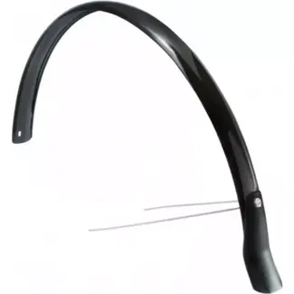 Eurofender Achterspatbord 28 inch - 51 mm breed - Zwart kunststof - Inclusief montageaccessoires