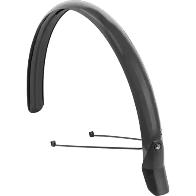 Eurofender Achterspatbord 28 inch - Compact Lampo-systeem - Mat zwart kunststof - 58 mm breed - Inclusief spatlap