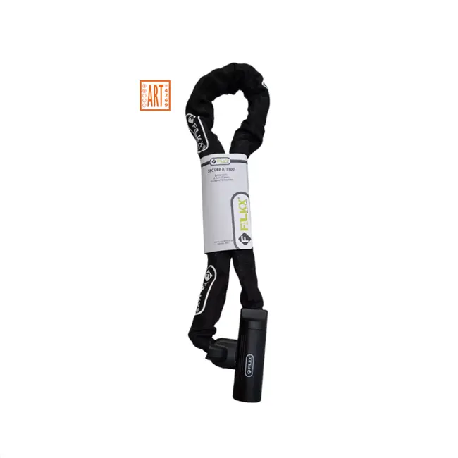 Falkx Kettingslot met ART-certificering - 110 cm - Zwart - Nylon hoes - 8,3 mm dikte