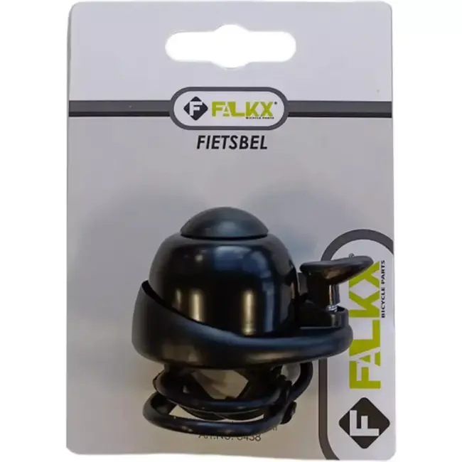 Falkx Compacte fietsbel - Stijlvol zwart - Met rubberen bevestigingsringen - Heldere toon - Geschikt voor stadsfietsen