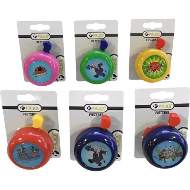Falkx Kinderfietsbel - Staal - Prints - Diameter 54mm - Assorti Kleur