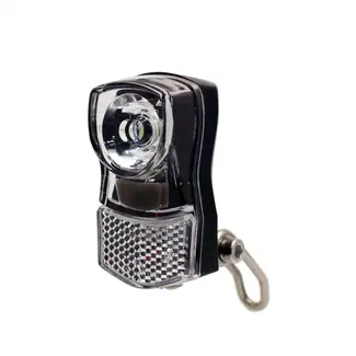 Union Compacte LED fietskoplamp - helder wit licht - inclusief batterijen - smoke/zwart - met roestvrijstalen bevestiging