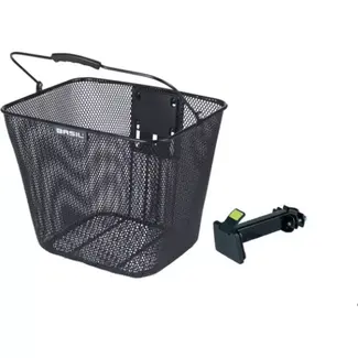 Basil Fietsmand - Staal Fijnmazig - Afneembaar - In Hoogte Verstelbaar - Zwart