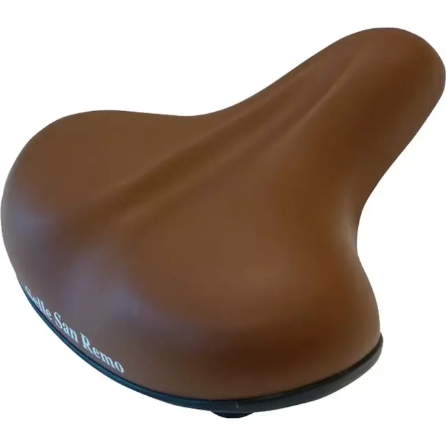 San Remo Citybike zadel - Elastomer comfort - Bruin - Met zadelstrop