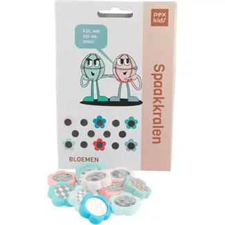 Pexkids Bloemvormige spaakkralen - Reflecterend - 12 stuks - Vier kleuren