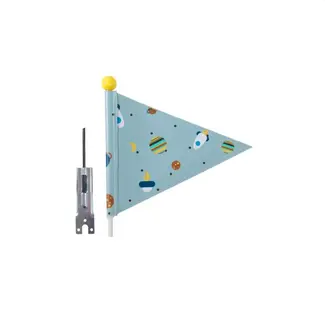 Pexkids Fietsvlag voor kinderen - deelbaar - raketprint - blauw