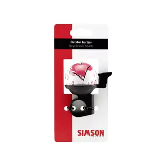 Simson Fietsbel met hartjes - roze/wit - stijlvol en duurzaam ontwerp