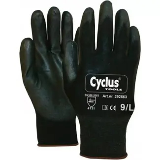 Cyclus Montagehandschoenen - Katoen - Zwart met bruine manchet - Maat L - Comfort en grip