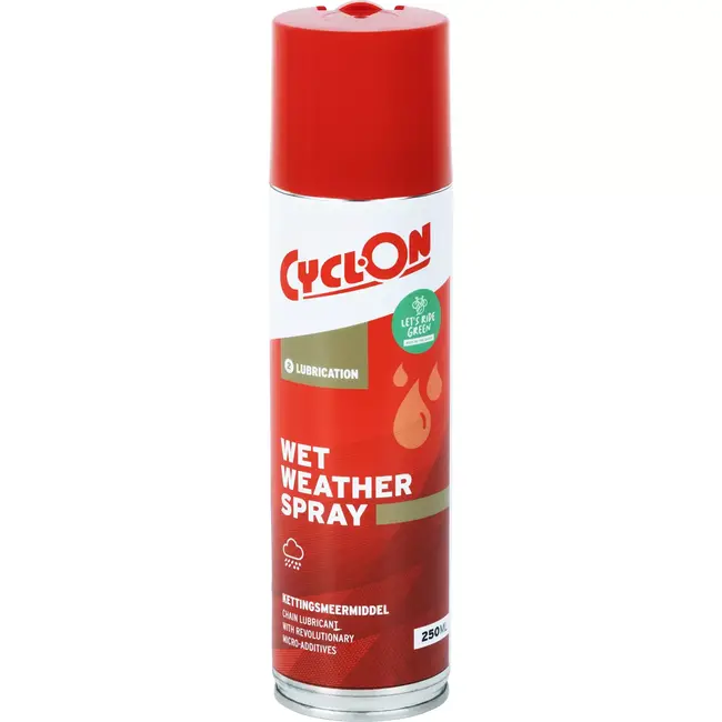 CyclOn Kettingspray voor nat weer - 250 ml - Ideaal voor MTB en gravel - Verlaagt wrijving - Geschikt voor extreme omstandigheden