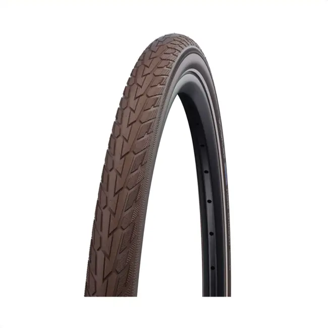Schwalbe 28" fietsband - K-Guard bescherming - Coffee bruin met reflectie - Duurzaam materiaal