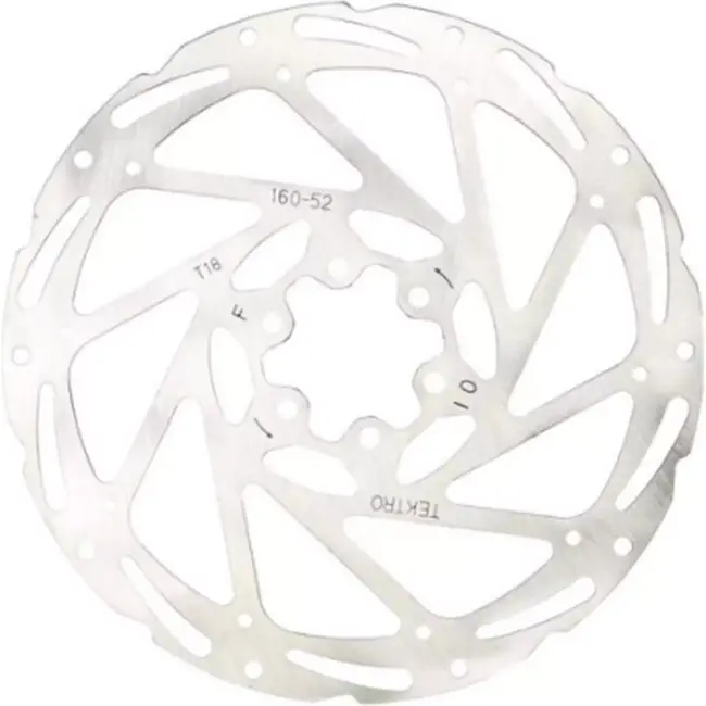 Tektro Schijfrem rotor - 160mm - 6-gaats - zilver - inclusief bouten