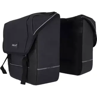 XLC Dubbele fietstas - 35L inhoud - zwart - veelzijdige bevestiging - 35x30x12cm