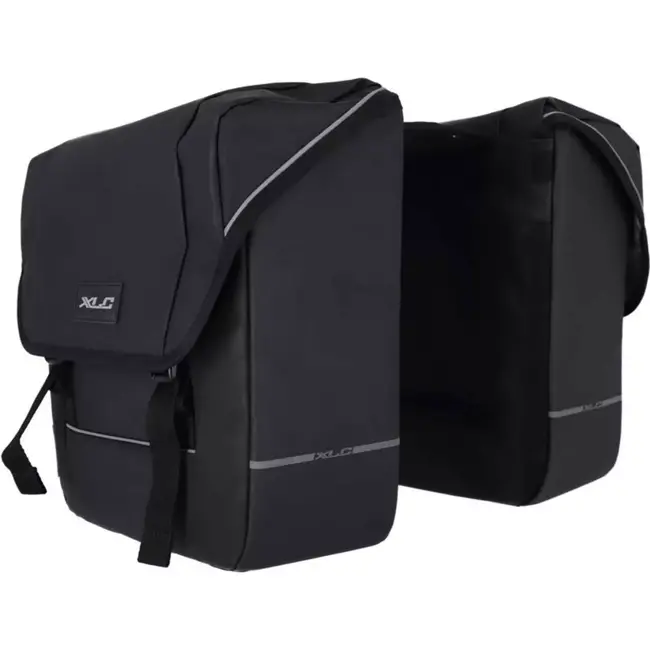 XLC Dubbele fietstas - 35L inhoud - zwart - veelzijdige bevestiging - 35x30x12cm