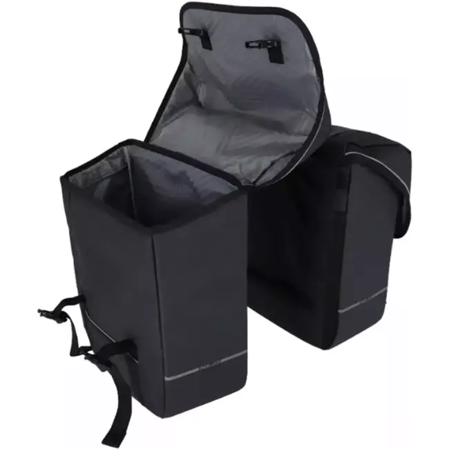 XLC Dubbele fietstas - 35L inhoud - zwart - veelzijdige bevestiging - 35x30x12cm