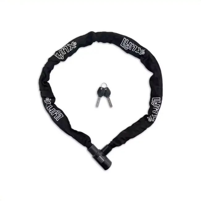 Lynx Kettingslot 6x120 cm - Zwart - Nylon Bescherming - Auto-Click Sluiting