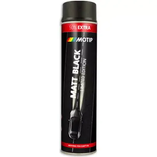 Motip Zwarte matte spuitlak - 600 ml - veelzijdig en duurzaam