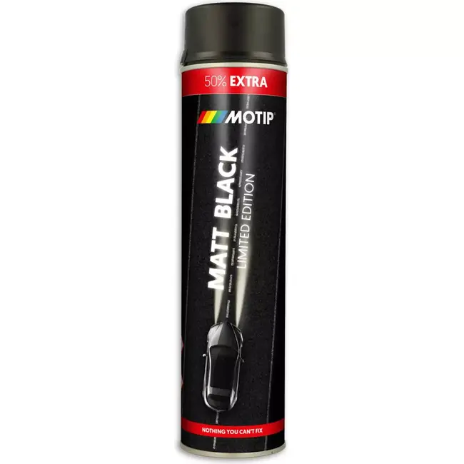 Motip Zwarte matte spuitlak - 600 ml - veelzijdig en duurzaam