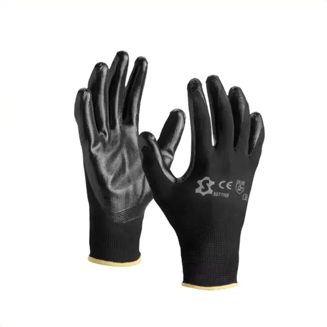 Sacobel Nitril polyester handschoenen - maat 10/XXL - grijs - industrieel gebruik