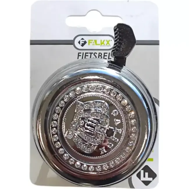 Falkx BlingBling fietsbel - zwart - diamanten design - diameter >30mm