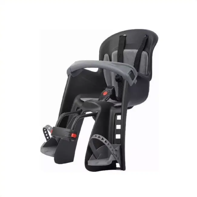 Polisport Kinderzitje voor fiets - voorop gemonteerd - zwart/grijs - 9-15 kg - met windscherm