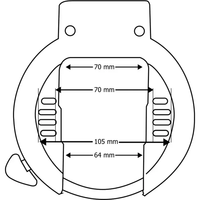 Falkx Ringslot zwart - ART2 gecertificeerd - 70mm breed - Betrouwbare fietsbescherming