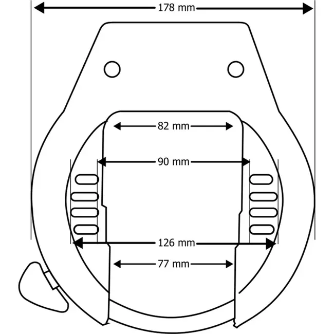 Falkx Ringslot zwart - extra breed - 82mm - spatbordbreedte