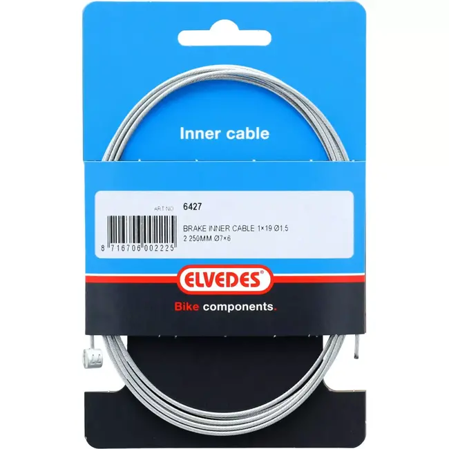 Elvedes Binnenkabel rem 225 cm - ton nippel - verzinkt staal - duurzaam ontwerp