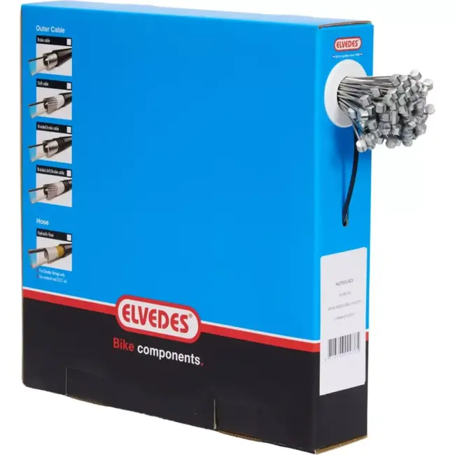 Elvedes RVS binnenremkabel 225 cm - ton nippel - set van 100 stuks