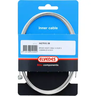 Elvedes RVS binnenremkabel - 300 cm - ton nippel - zilver - duurzaam en betrouwbaar