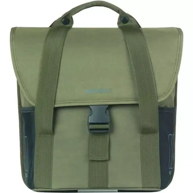 Basil Enkele fietstas - waterdicht - laptopvak - reflecterend - 16L - groen
